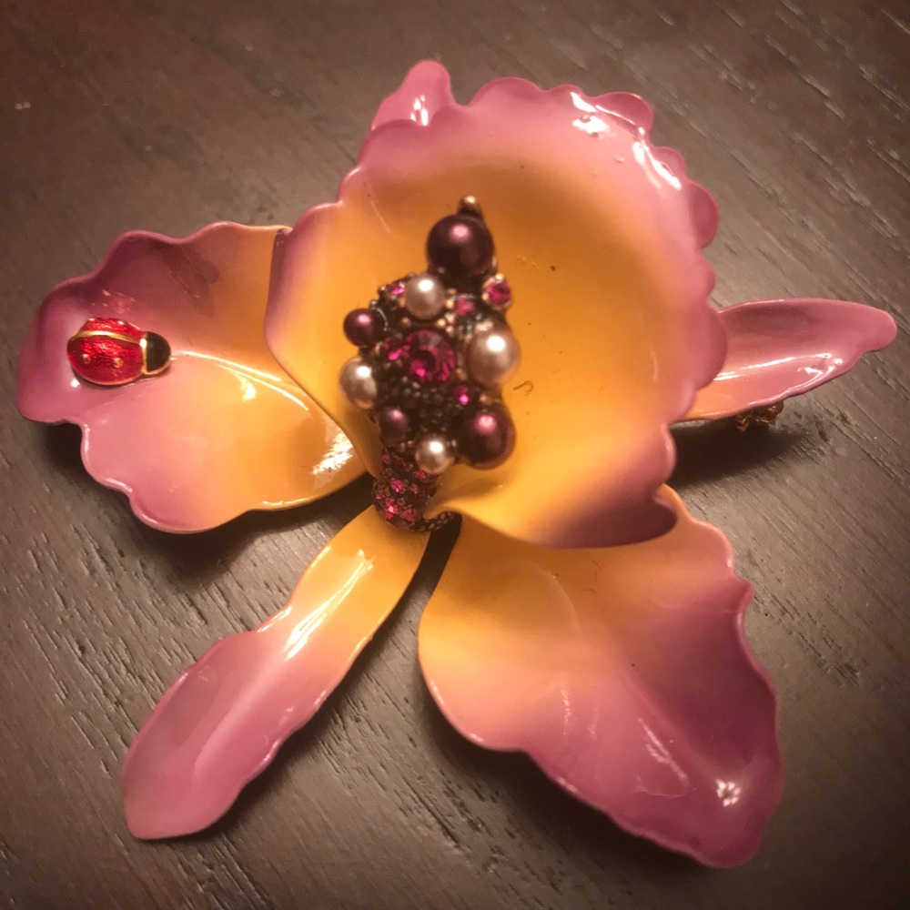 Joan Rivers Calla Lily Brooch w/ matching earrings